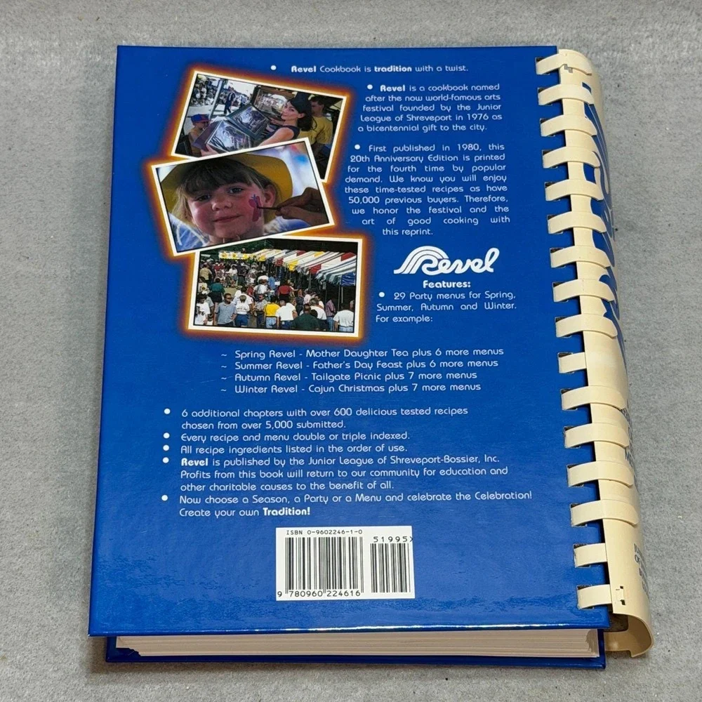Vintage 2000 Shreveport Louisiana Cajun Cookbook 20th Anniv Revel Junior League